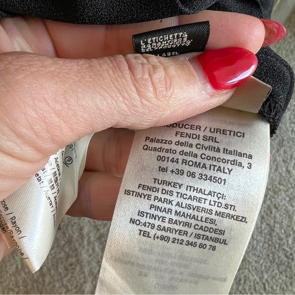 FENDI black pleated long sleeve dress with high neck above the knee silhouette - Picture 10 of 13